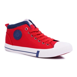 Men's Sneakers High Cross Jeans Material Red DD1R4059