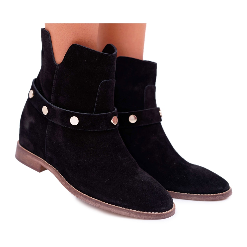 Women's Boots Laura Messi 1890 Suede Leather Black Darmah