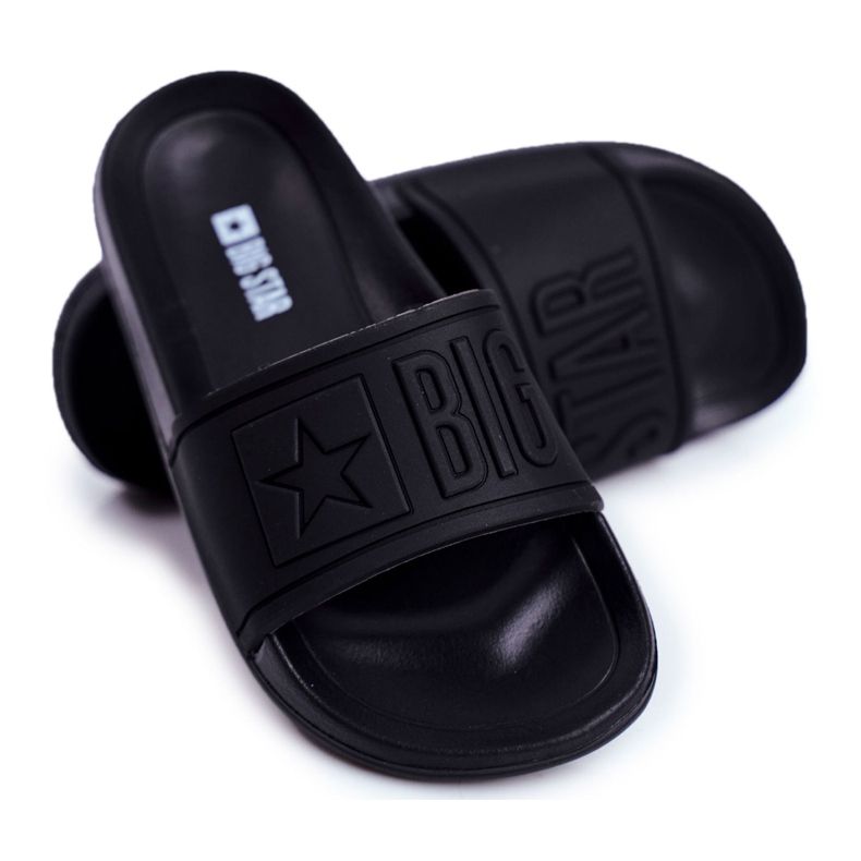 Children's and Youth Big Star Black Slippers DD374157