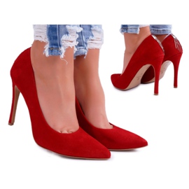 Women's Stilettos Laura Messi 1727 Suede leather Red Valentine