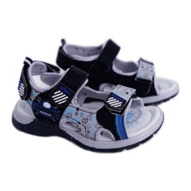 FRROCK Children's Youth Boys Sandals With Velcro Black Reksio FRROCK Children's Youth Boys Sandals With Velcro Black Reksio