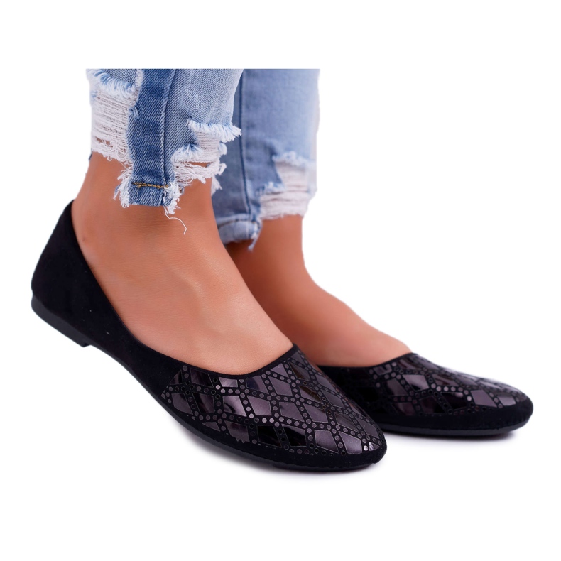 EVE Women's Suede Black Merante Ballerinas