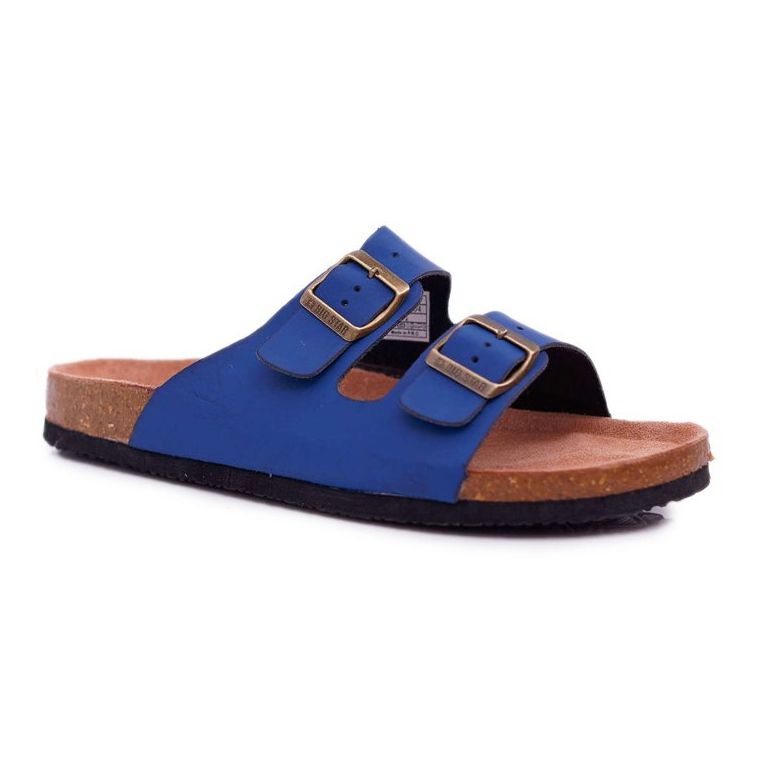 Men's Slippers With Buckles Big Star Navy Blue DD174604
