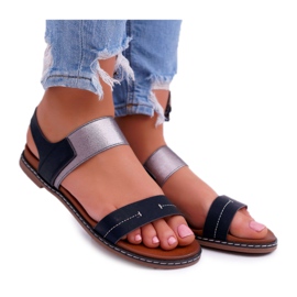 Women's Sandals Flat Sergio Leone SK014 Black Agrina Women's Sandals Flat Sergio Leone SK014 Black Agrina