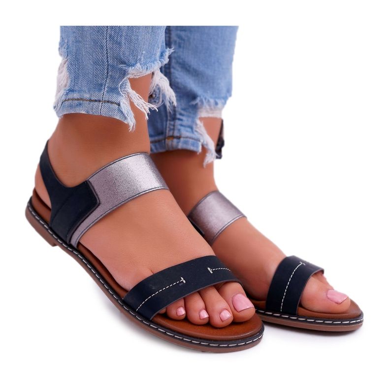 Women's Sandals Flat Sergio Leone SK014 Black Agrina