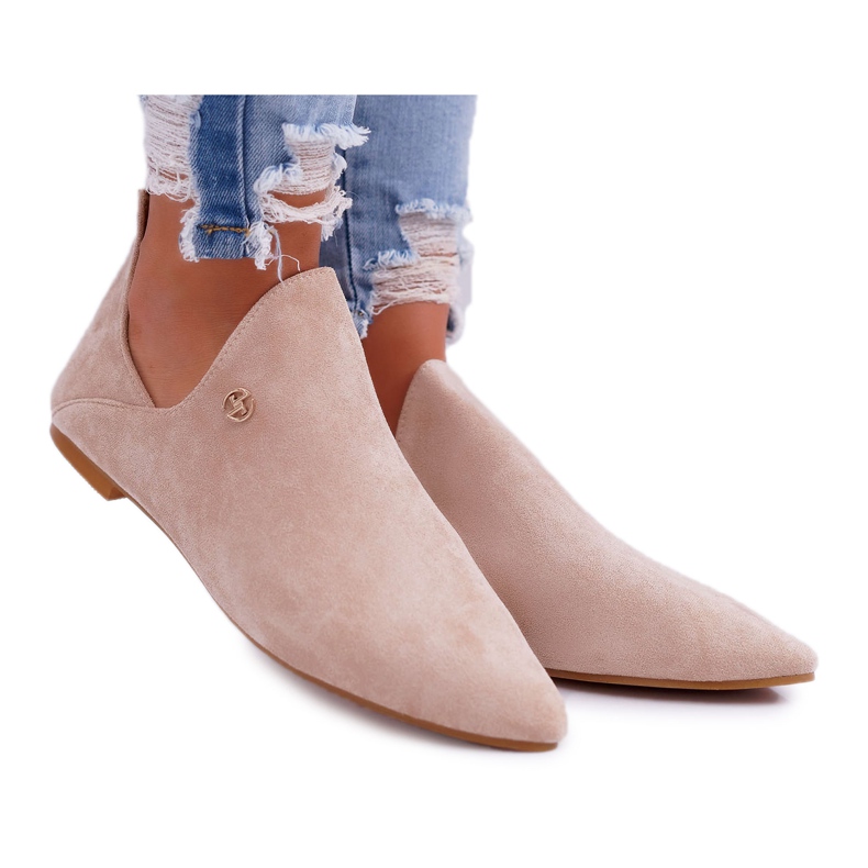 Lu Boo Boots With Cutouts Beige Chelsea