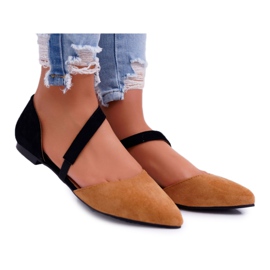 Lu Boo Ballerina In Spitz Camel Carana Suede brown Lu Boo Ballerina In Spitz Camel Carana Suede brown