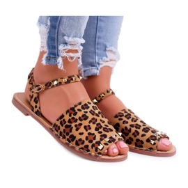 Women's Sandals Lu Boo Suede Leopard Silena brown