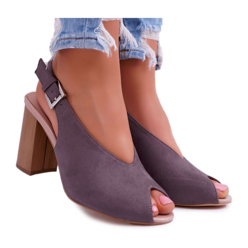 EVE Women's Sandals Suede Dark Gray Celian grey