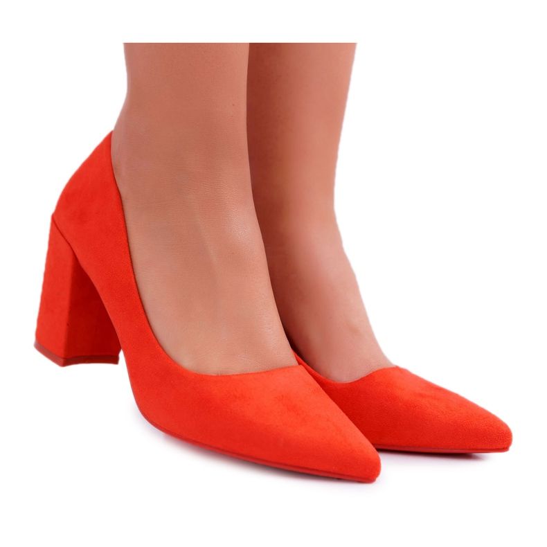 SEA Women's Pumps On A Heel Suede Orange Neshka SEA Women's Pumps On A Heel Suede Orange Neshka