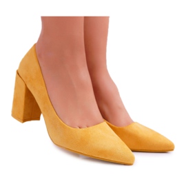 PS1 Women's Pumps On A Heel Suede Yellow Neshka PS1 Women's Pumps On A Heel Suede Yellow Neshka