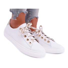 Nicole Women's Leather Sneakers White Viss