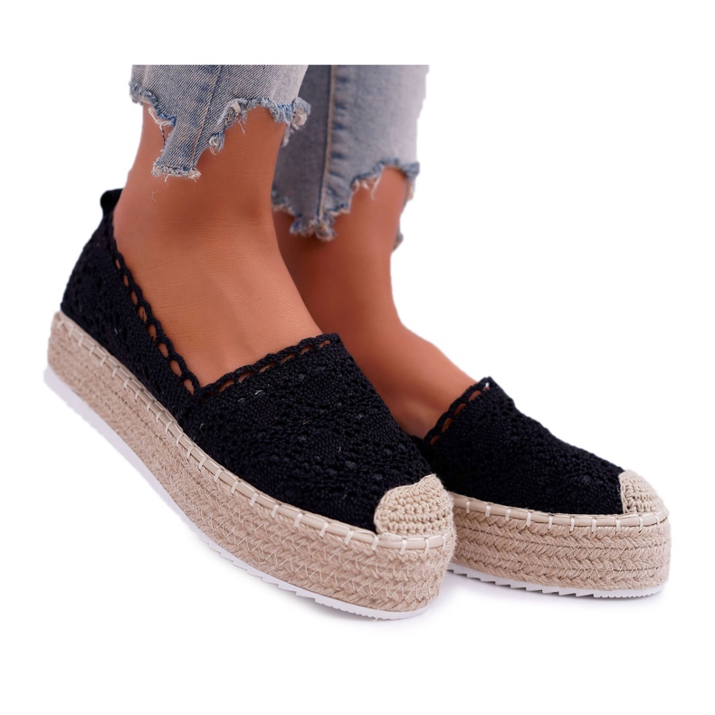 Women's Black Lace Espadrilles Lovely Haven Women's Black Lace Espadrilles Lovely Haven