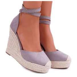 FRBS Women's Sandals On A Wedge Linen Gray Canterola grey FRBS Women's Sandals On A Wedge Linen Gray Canterola grey
