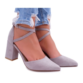 PS1 Women's Pumps On A Heel In Spitz Gray Traffic grey
