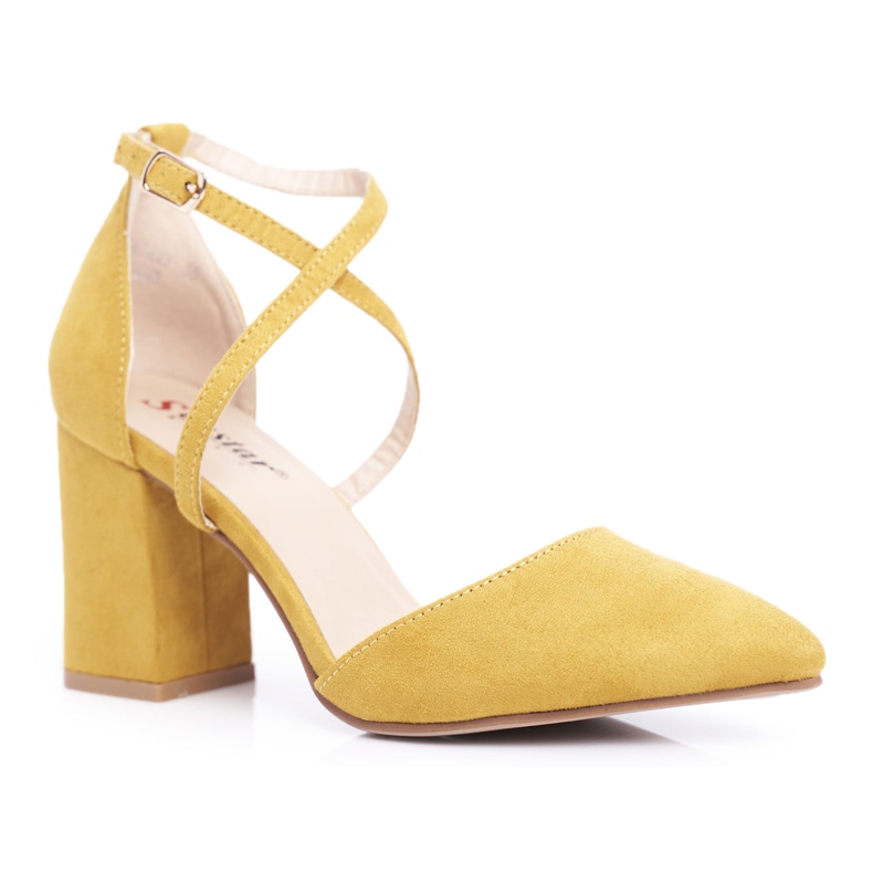 PS1 Women's Pumps On A Heel With Yellow Traffic