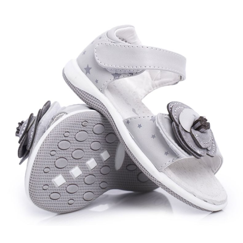 EVE Children's Sandals With Velcro For Girls Gray Flamenco grey