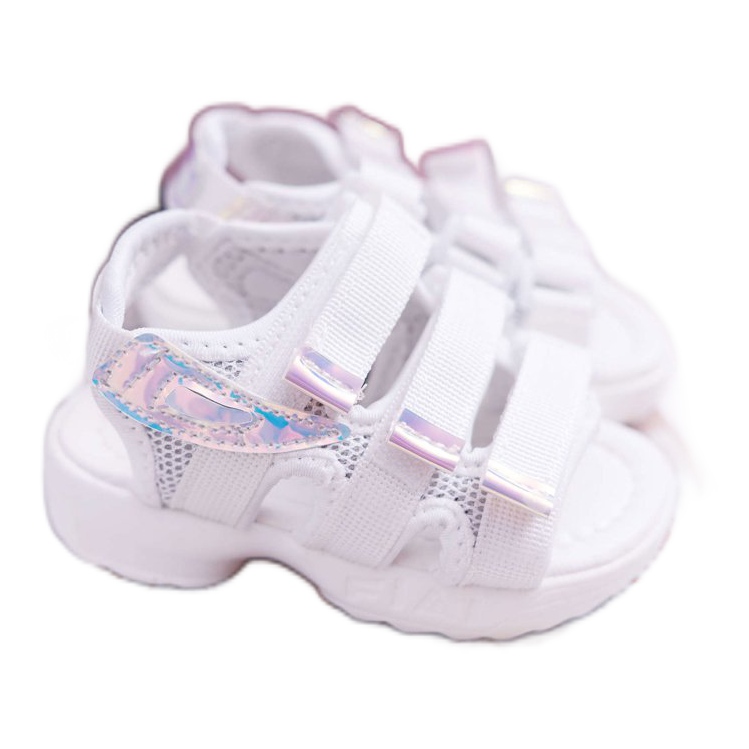 FRROCK Children's Sandals With Velcro For Girls White Kimmi