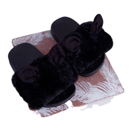 FRROCK Children's Slippers With Fur And Damage Black Thoa FRROCK Children's Slippers With Fur And Damage Black Thoa