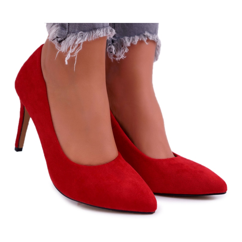 EVE Women's Stilettos Suede In Spitz Red Kiss Me