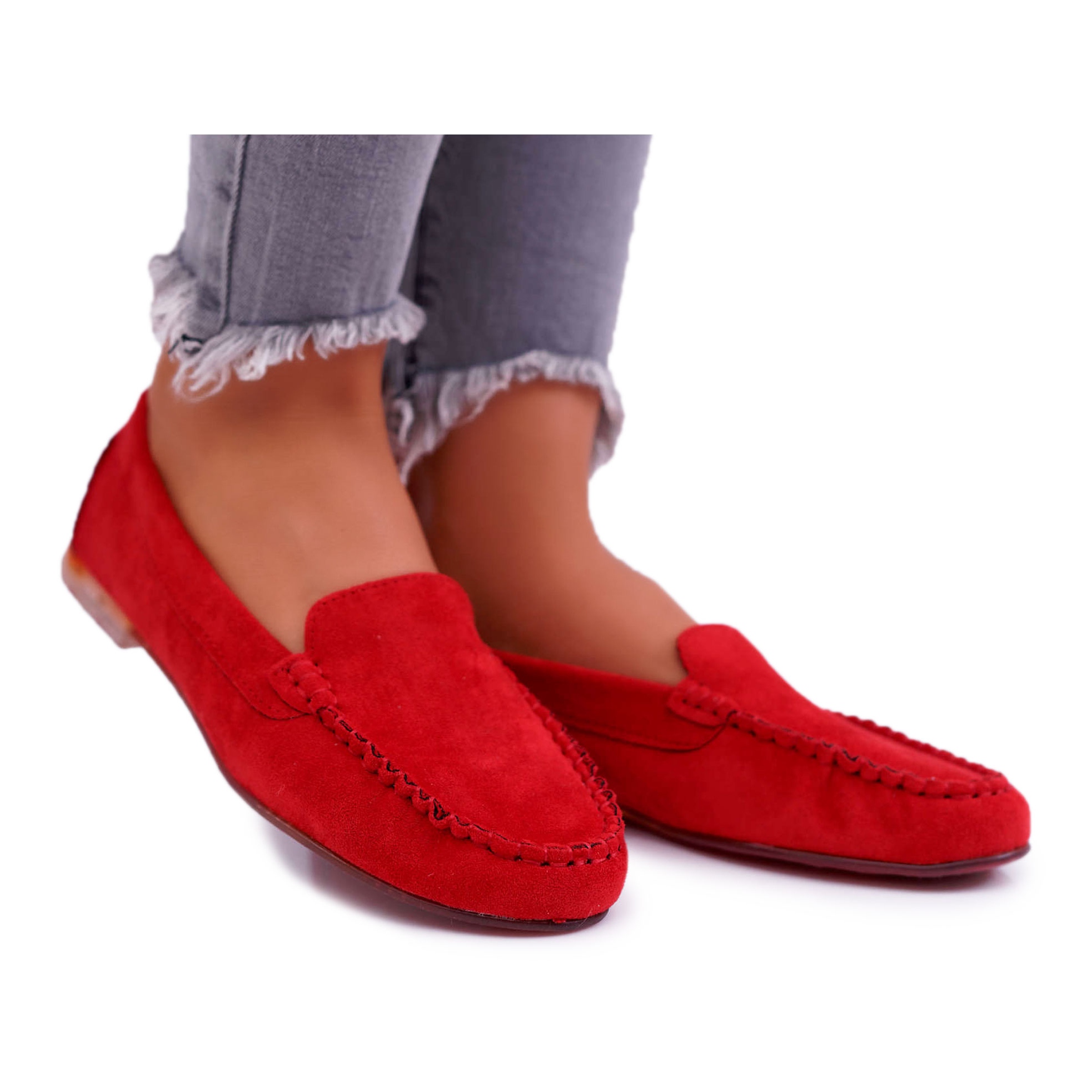 red moccasins womens