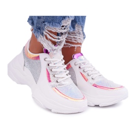 Women's Sport Shoes Thick Sole Glitter White Ranea grey Women's Sport Shoes Thick Sole Glitter White Ranea grey