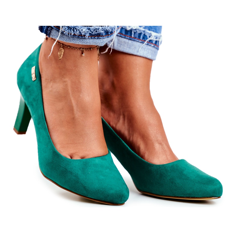 Women's Pumps Sergio Leone Green Suede Orsola