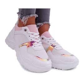 Women's Sport Shoes Thick Sole White Pink Faline Women's Sport Shoes Thick Sole White Pink Faline