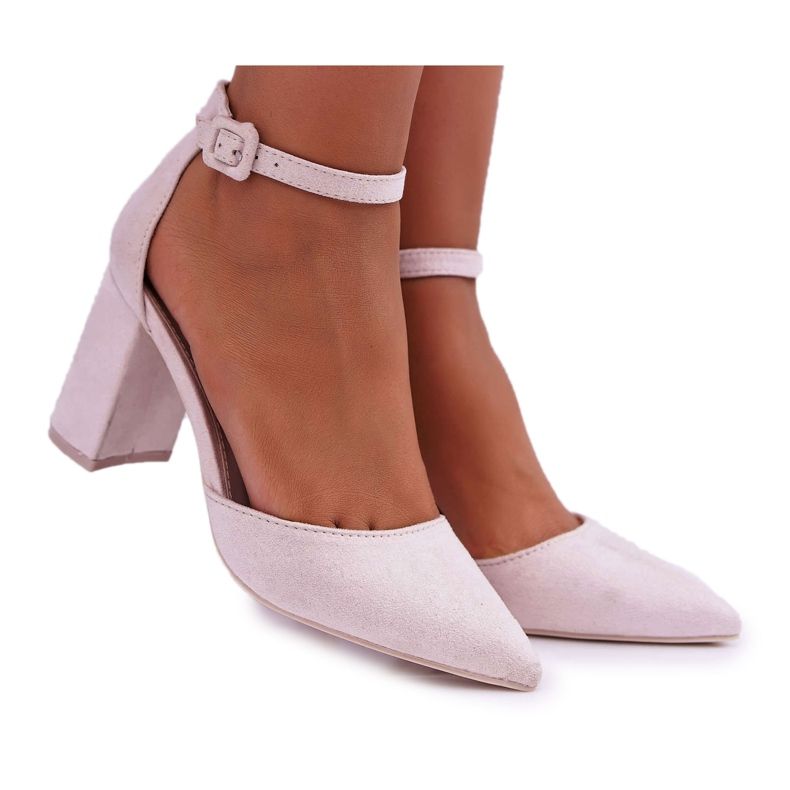 PS1 Women's Pumps On A Heel Suede Beige Harye multicolored pink