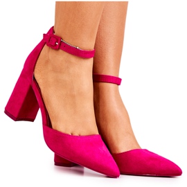 SEA Women's Pumps On Heel Suede Fuchsia Harye pink