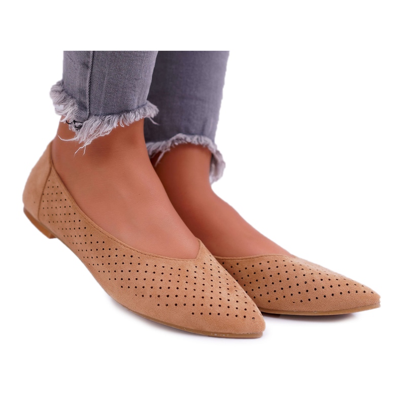 Women's Ballerinas Lu Boo Openwork Camel Dessert brown