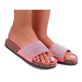 PS1 Women's Slippers On Cork With Coral Crystals pink