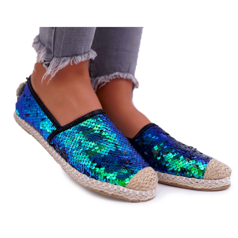 Women's Espadrilles Lu Boo Green Sequins Destino