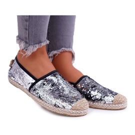 Women's Espadrilles Lu Boo Silver Sequins Destino grey