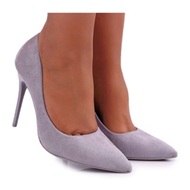 PS1 Women's Suede Gray Yanna stilettos grey