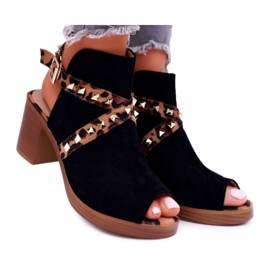 Women's Sandals On High Heel Lu Boo Black 318-30 Fiode