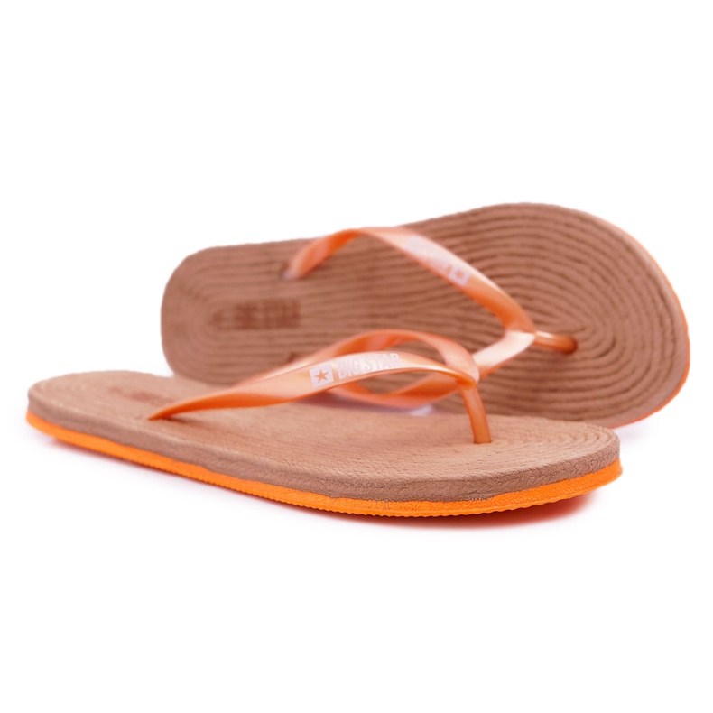 Women's Slippers Flip-flops Big Star Orange AA274A120 Women's Slippers Flip-flops Big Star Orange AA274A120