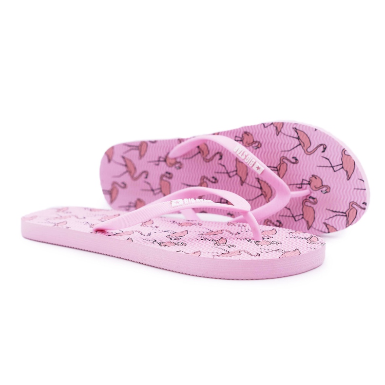 Women's Slippers Flip-flops Big Star Pink Flamingos AA274A176