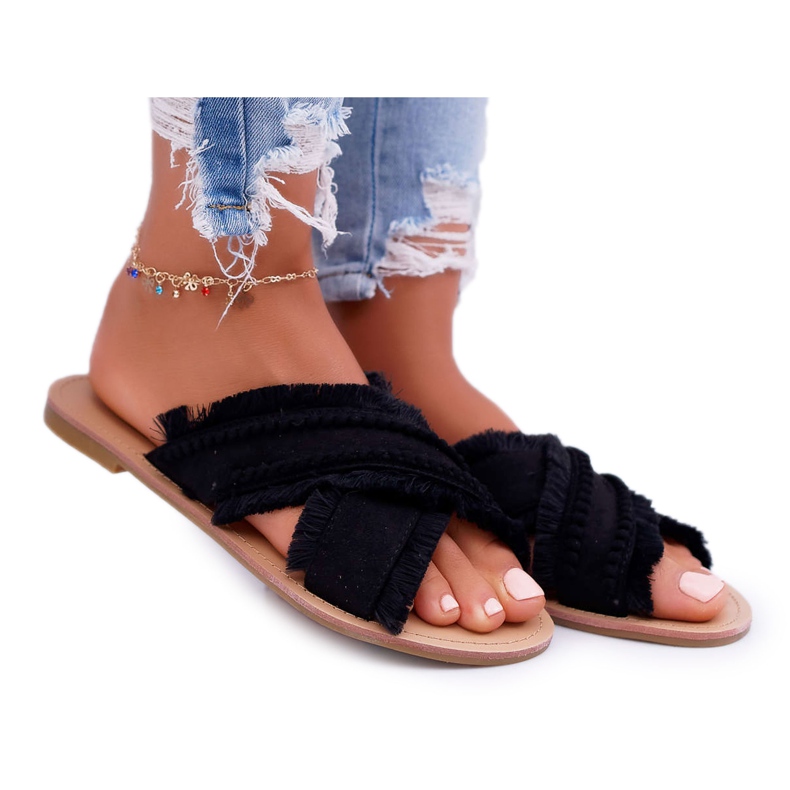 Women's Material Slippers Vices 7269 Black Jamen