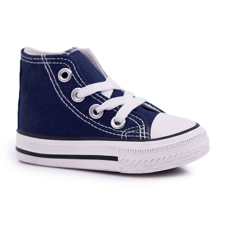 FRROCK Children's Classic High Sneakers Navy Blue Filemon