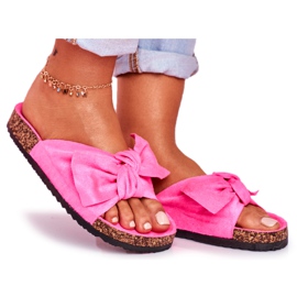 BUGO Women's Slippers On Cork Neon Fuchsia Wendy pink