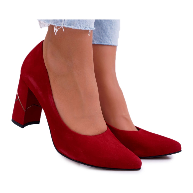 Laura Messi Women's Pumps Suede Red 2050 Tiffany