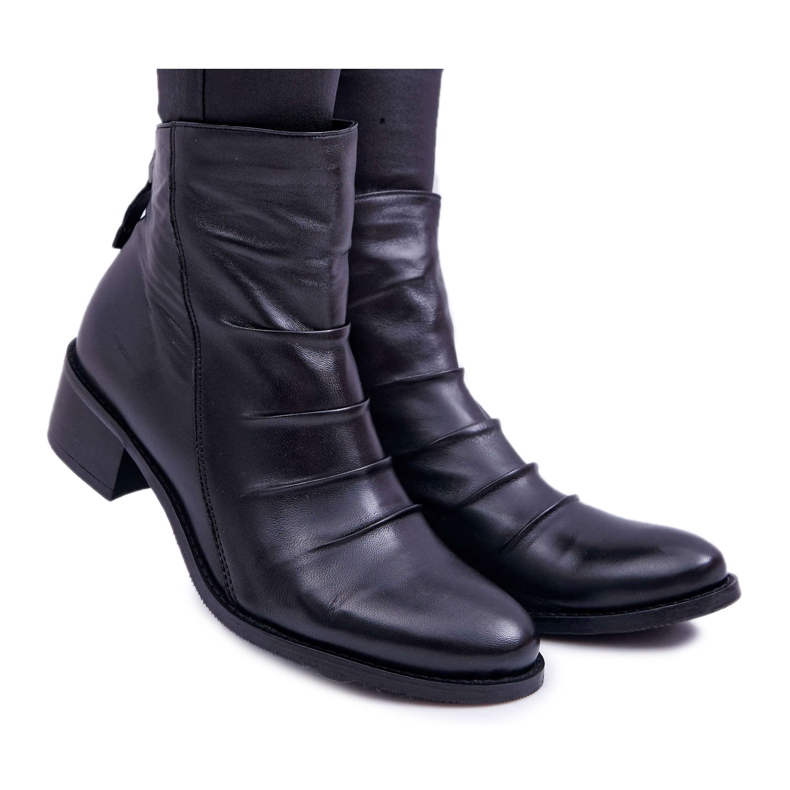 Women's Boots Black Flat Heel Natural Leather Laura Messi