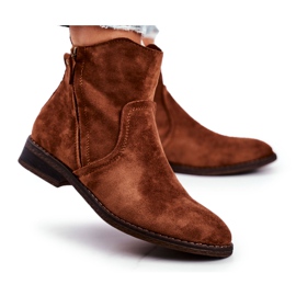 EVE Women's Boots Cowboy Flat Heel Camel Plemmi brown