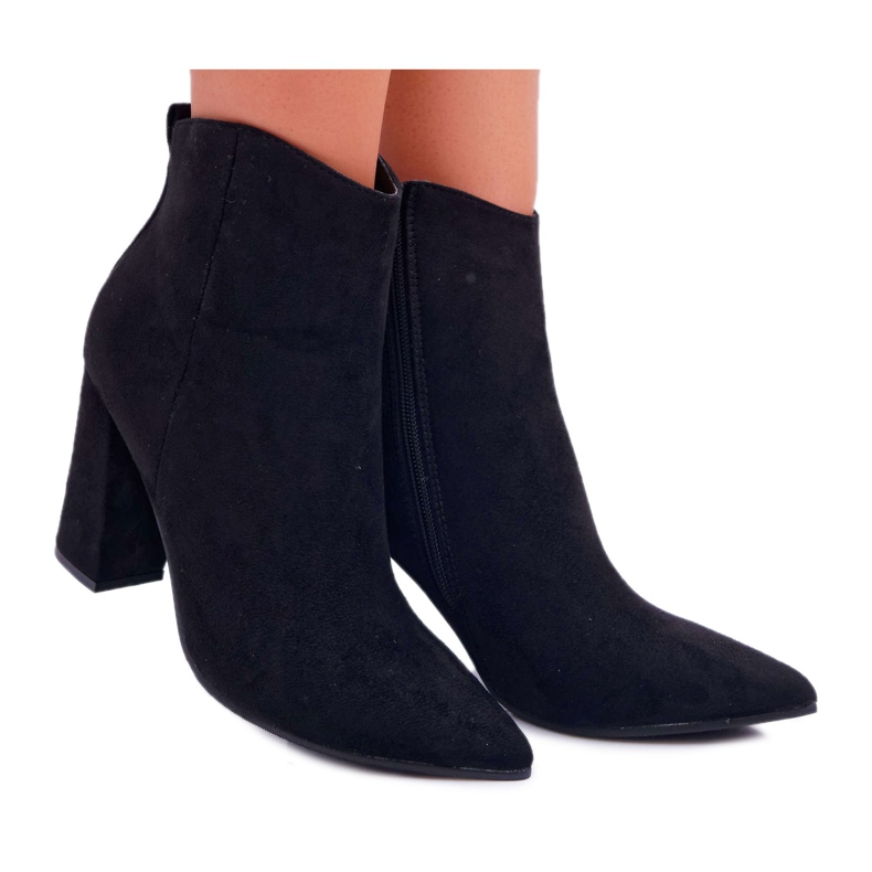 EVE Women's Boots On a Heel In Spitz Suede Black Summe