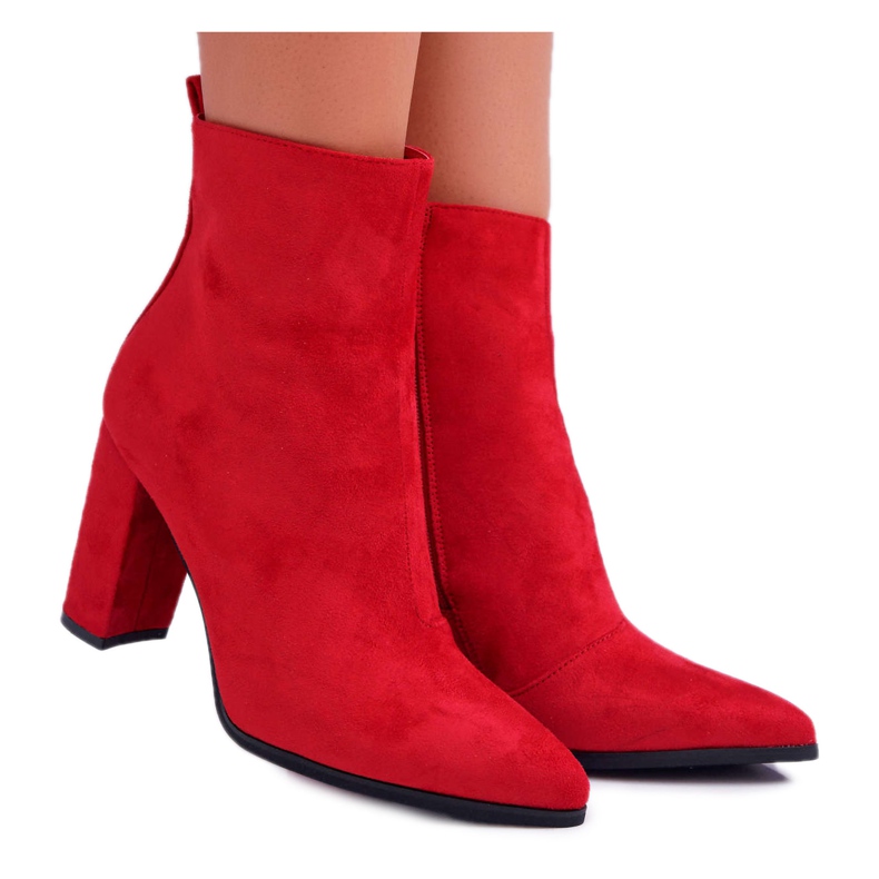 FRID Women's Boots On Heel With Zipper In Spitz Red Ferol