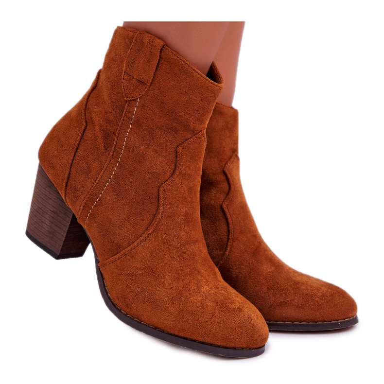 BUGO Women's Boots On Heel Cowboy Camel Nutriso brown