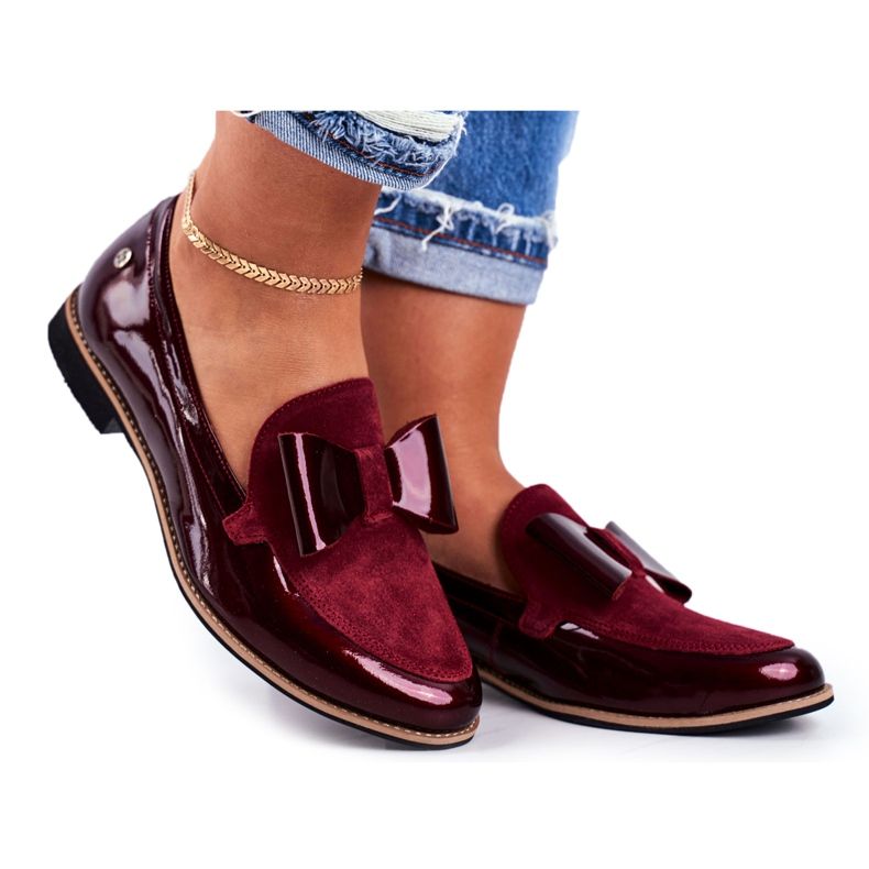Women's Brogues Maciejka Lacquered Loafers Burgundy 04099-44 / 00-1 multicolored