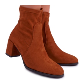 Women's Boots On High Heel Sergio Leone Slip-On Camel LikeStar brown