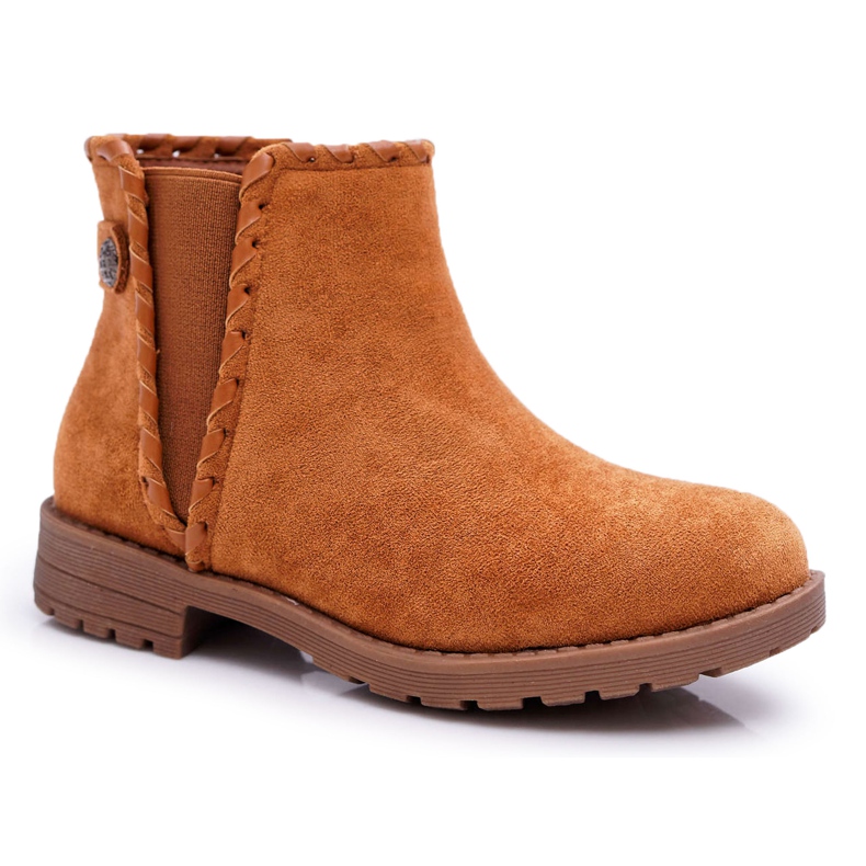 POPA Children's Boots Flat Heel Camel Sicarro brown
